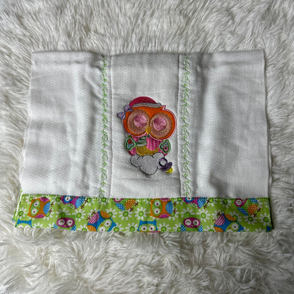 Baby owl Baby Burp Cloth