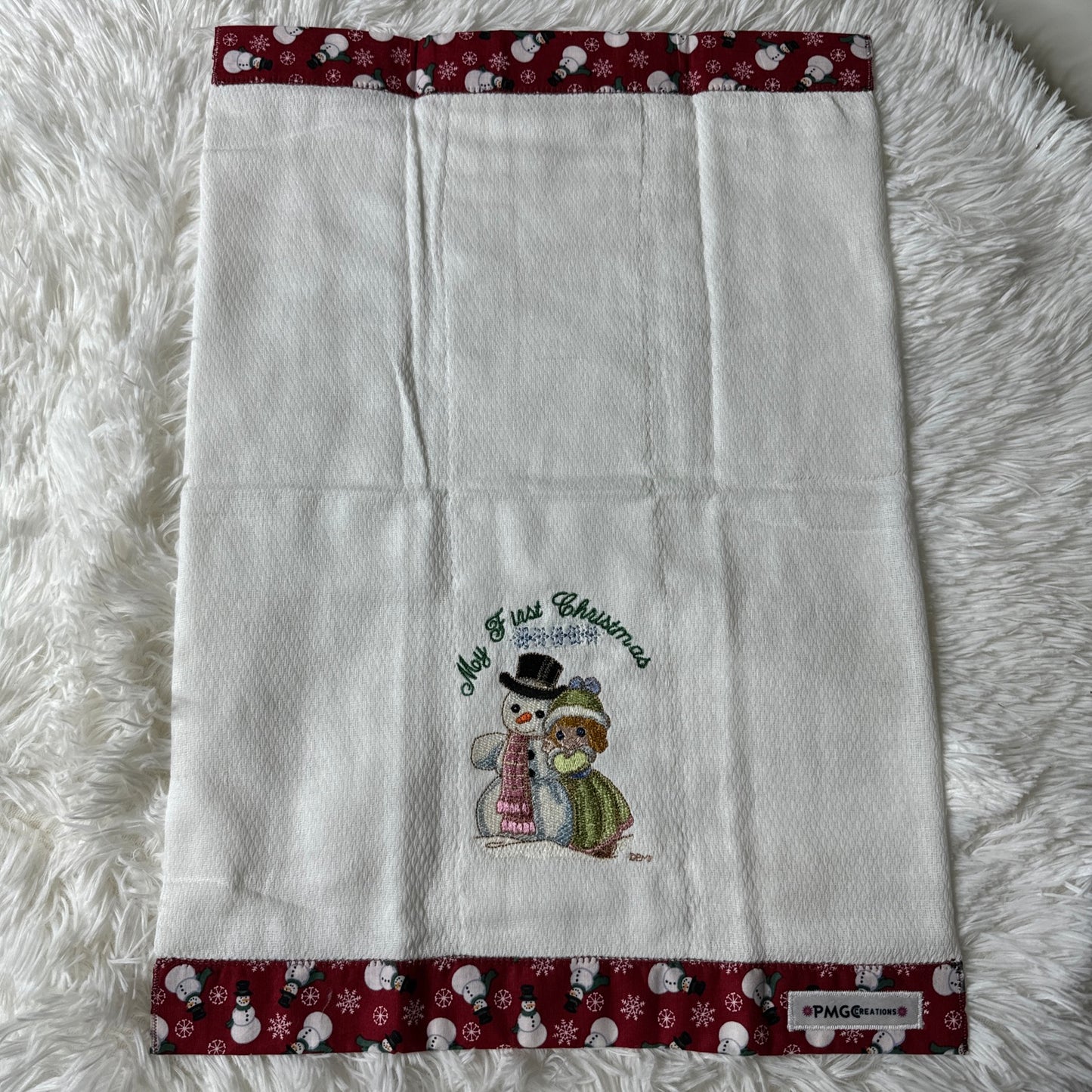 My First Christmas Precious Moments Baby Burp Cloth