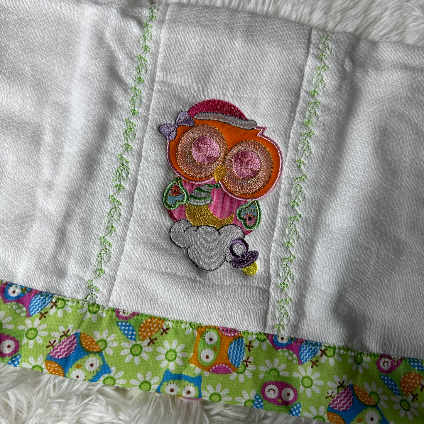 Baby owl Baby Burp Cloth