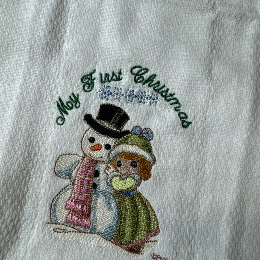 My First Christmas Precious Moments Baby Burp Cloth