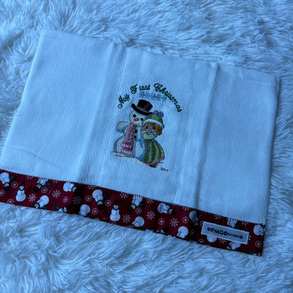 My First Christmas Precious Moments Baby Burp Cloth