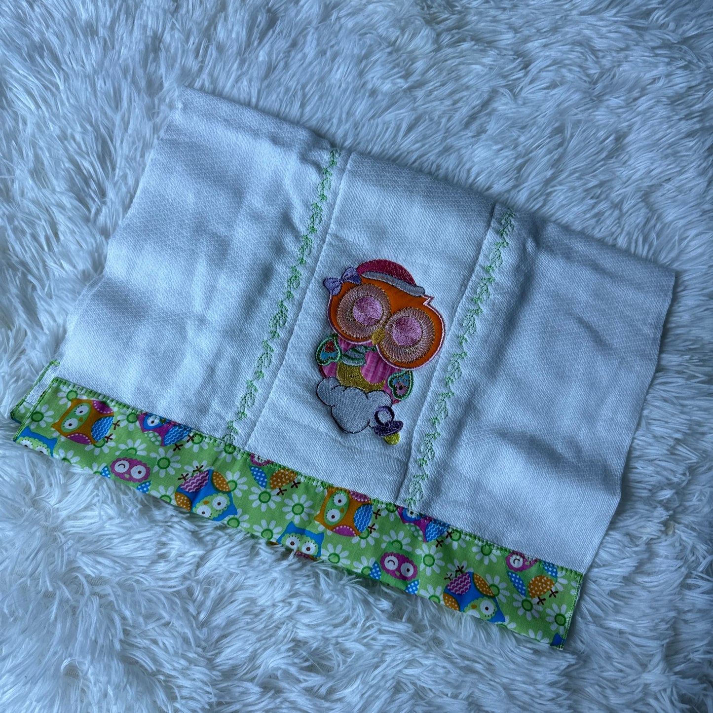 Baby owl Baby Burp Cloth