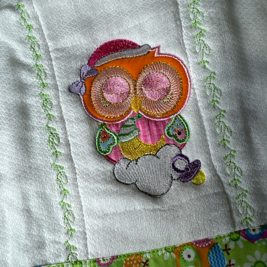 Baby owl Baby Burp Cloth